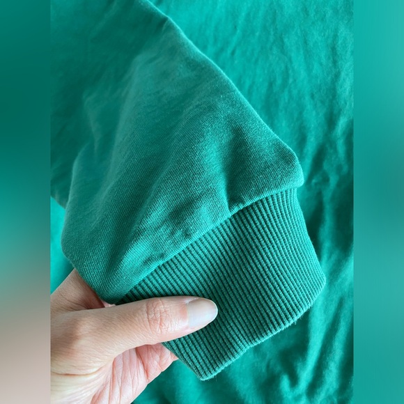 ASOS Weekend Collective oversized sweatshirt tonal embroidery logo green US 4 - Picture 12 of 15